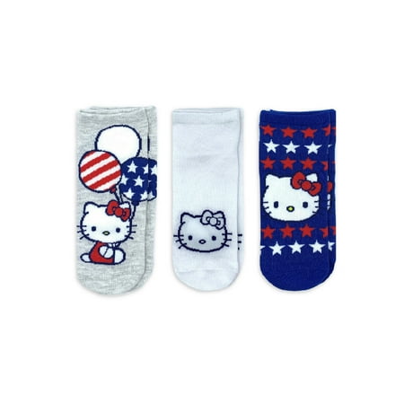 

Hello Kitty Americana Women s No-Show Socks 3-Pack Size 4-10