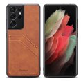 thumbnail image 3 of SaniMore Case for Samsung Galay S24 Ultra 6.8" 2024 Release, Ultra-thin Lightweight PU Leather Skin Card Slots Shockproof TPU Bumper Anti-drop Rugged Cover For Samsung Galaxy S24 Ultra, Brown, 3 of 6