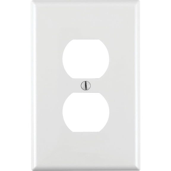 Leviton Duplex Outlet Wall Plate Midway - Thermoplastic Nylon - 1-Gang, White
