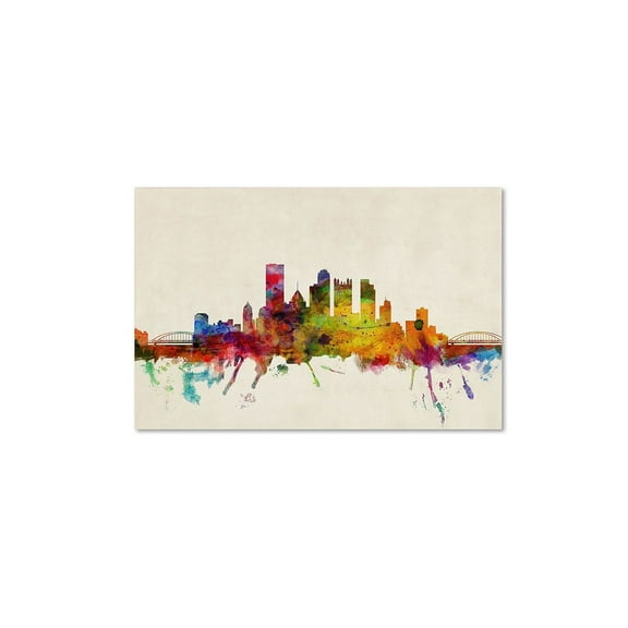Trademark Fine Art "Pittsburgh, Pennsylvania" Canvas Art by Michael Tompsett