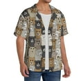 thumbnail image 2 of Sikiie Cartoon Bear Men's Wrinkle Free Untucked Cuban Shirt Business Casual Button Down Shirts Short Sleeve ShirtSmall, 2 of 5