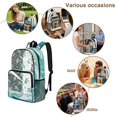 thumbnail image 5 of ZIATUBLES Clear Backpack 17 Inch, Heavy Duty Fabric & PVC Sports Transparent Bookbag for Boys Girls, Ocean Turtle Coral Print See Through Backpack for School, Work & Security, 5 of 7