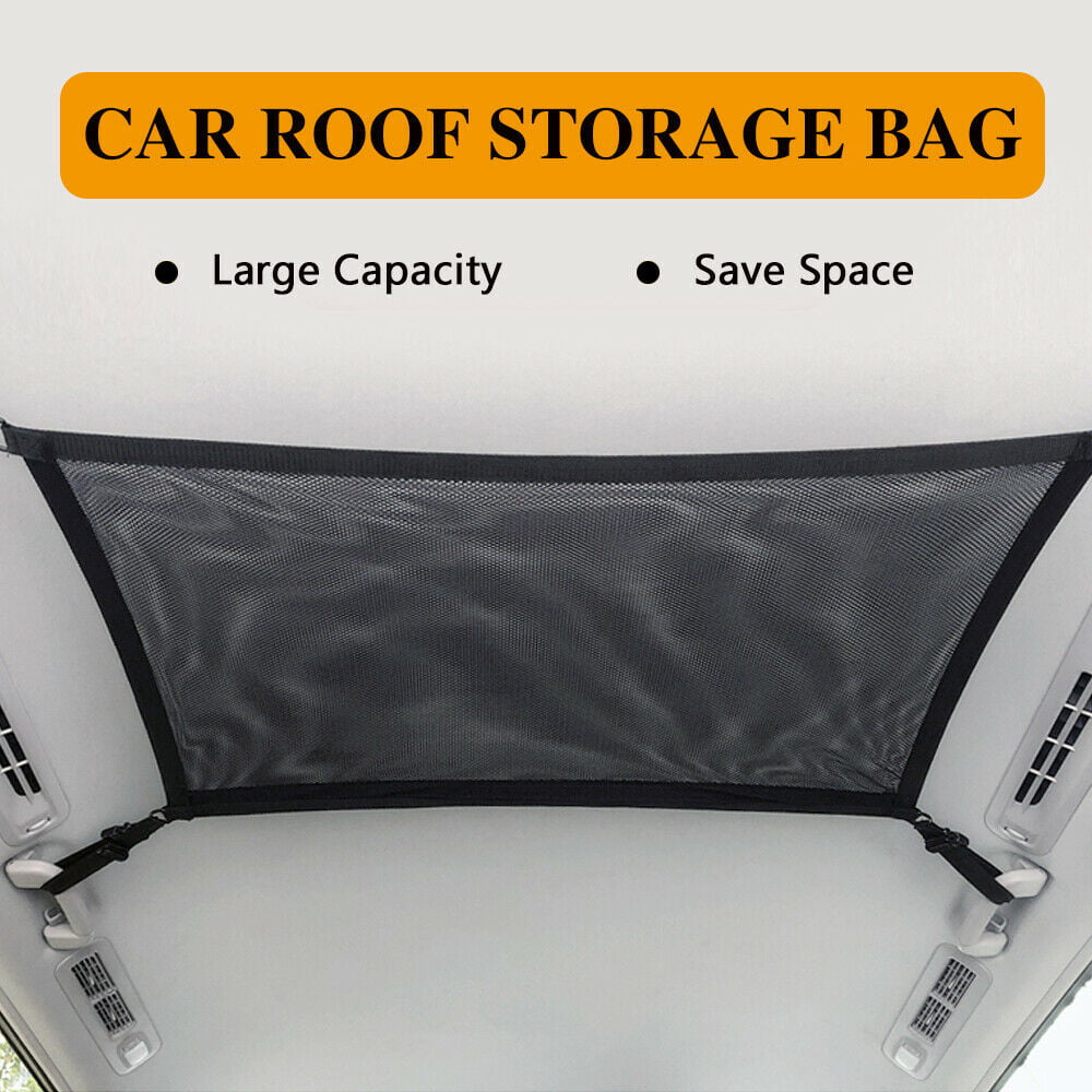 Jcevium Car Blanket Storage Net Pocket Roof Interior Cargo Net Bag Car Boot Storage Bag Various Storage Organiser Black