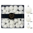 thumbnail image 2 of STPToys 44Pcs Christmas White Velvet Ornament Balls Assorted Sizes With Hanging Loops For Xmas Tree Holiday Home Decor, 2 of 9
