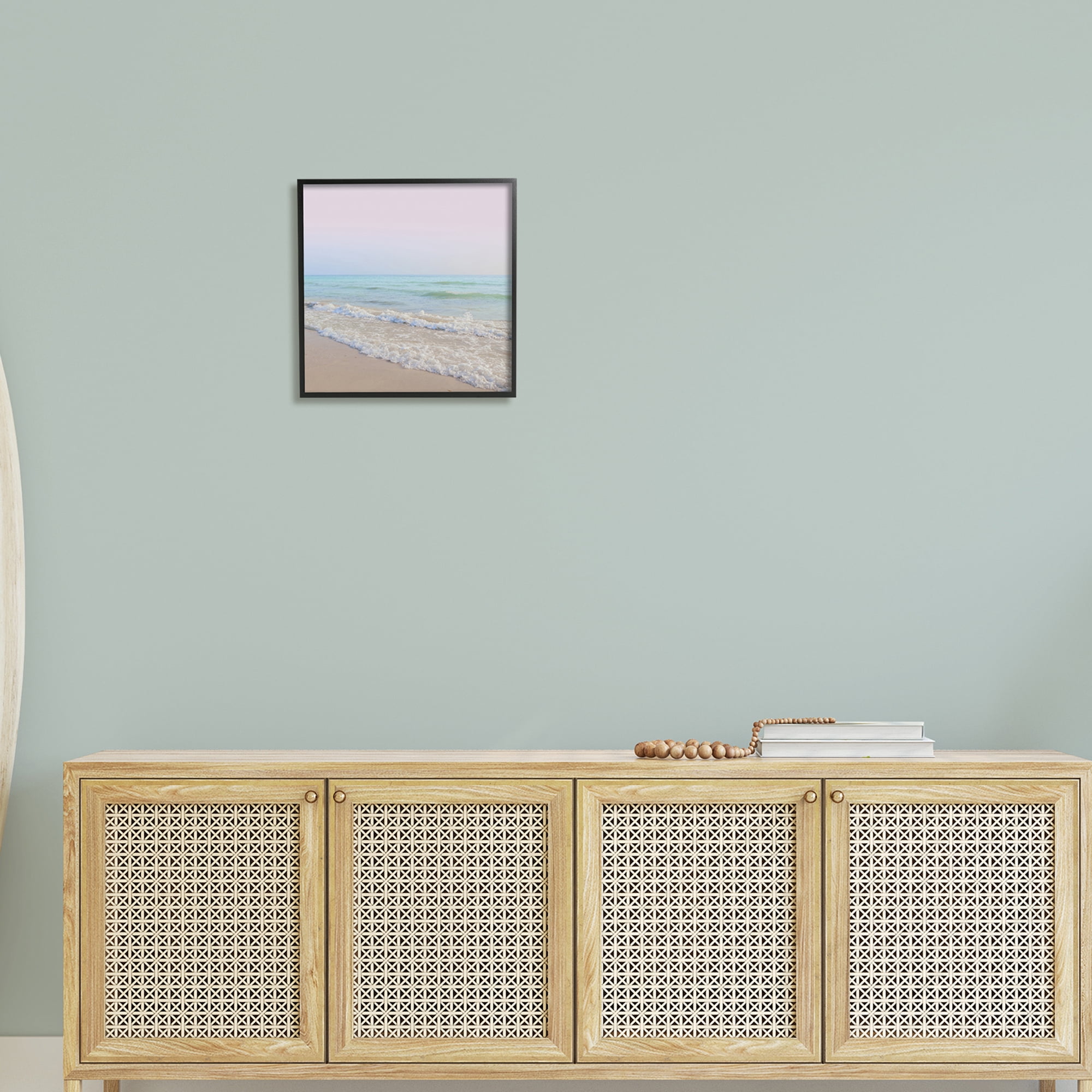 Stupell Industries Aesthetic Beach Pastel Foamy Waves Pink Skies ,17 x 30, Design by Dan Meneely