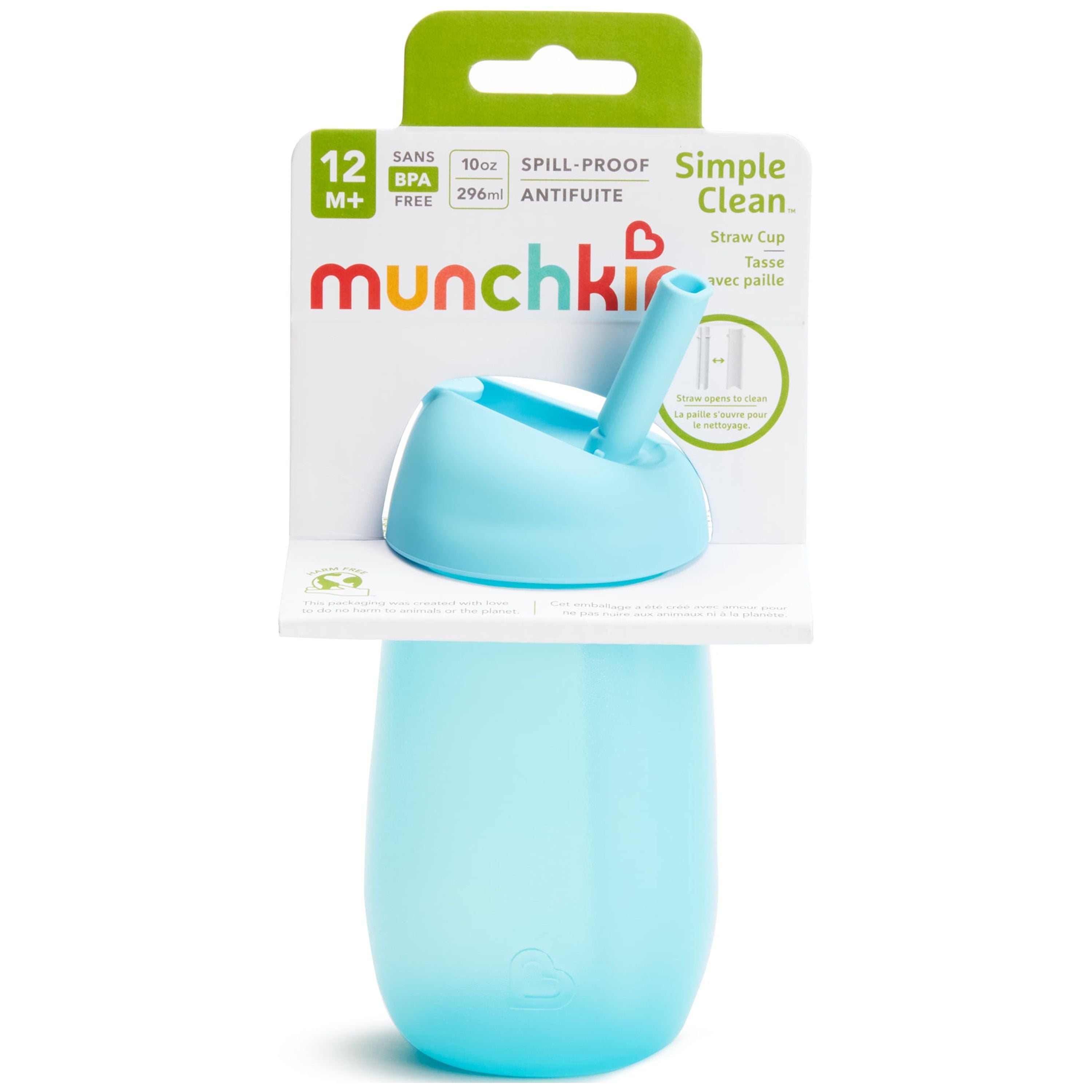 Munchkin Simple Clean Toddler Straw Cup 10 Ounce 2 Count (Pack of