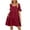 Wine, variant on IROINNID Dresses For Women Plain Comfy V-neck Solid Color Three-Layer Pleated Loose Dress Summer