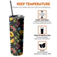 thumbnail image 6 of 20oz Black Sunflower Skinny Tumblers Stainless Steel Tumbler with Lid and Straw,Vacuum Insulated Double Wall Travel Tumbler Cups with Cleaning Brush for Coffee,Tea, 6 of 6