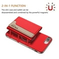 thumbnail image 2 of Allytechgroup Case for Apple iPhone 8 Plus/7 Plus, 2-in-1 Detachable Magnetic RFID Blocking Wallet Shell [Compatible with MagSafe] Stand PU Leather Cover with Credit Card Slots/Cash Pockets, Red, 2 of 11