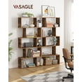 thumbnail image 2 of VASAGLE Wooden 5-Tier Bookcase Storage Shelf Display Shelf and Room Divider Freestanding Rustic Brown, 2 of 8