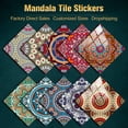 thumbnail image 2 of Pegatinas de azulejos de mandala coloridos de 10/15 cm para pared de cocina y baño, despegables y adhesivas, resistentes al agua, con superficie brillante, papel tapiz artístico, 2 of 5