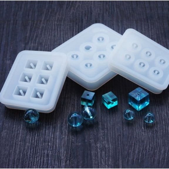 Clispeed 4Pcs White Silicone Bead Mold Reusable Casting Mould for Jewelry Making
