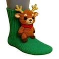 thumbnail image 3 of WKSCLPAI 3D Knit Animal Socks, Handmade Crocheted Animal Socks, Double-layer Cotton, Warm Embrace for Your Ankle, Christmas Gift Stockings, Reindeer B, 3 of 4