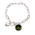 thumbnail image 1 of Green Grass ciencias forestales paisajes naturaleza Pulsera de cadena de corazón joyería encanto moda, 1 of 3