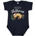 thumbnail image 3 of Inktastic Merry Slothmas Cute Christmas Sloth in Hat with Lights Boys or Girls Baby Bodysuit, 3 of 5
