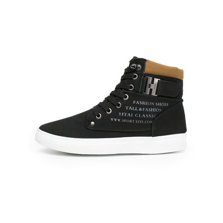 

Fangasis Men Ankle Boots Plush Lined Skate Shoes High Top Casual Walking Shoe Mens Boot Daily Non-slip Warm Booties Black 11