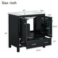 thumbnail image 2 of Harper & Bright Designs 30" Bathroom Vanity with Sink Combo, Bathroom Cabinet with Ceramic Top, Multifunctional Storage Doors and Drawer, Black, 2 of 16