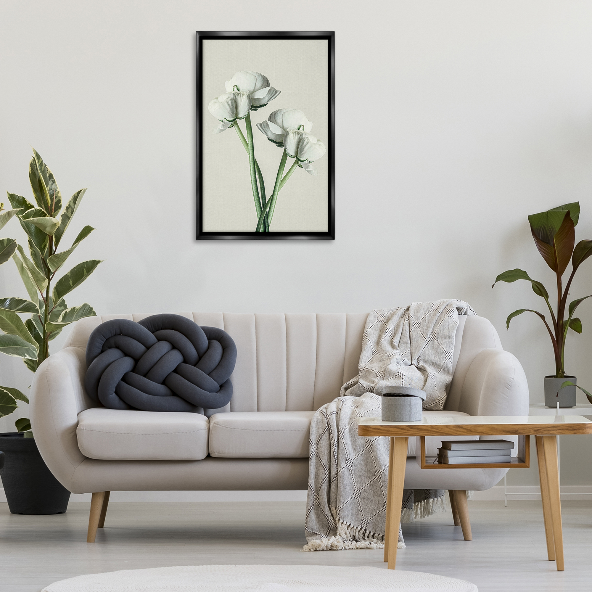 Stupell Industries White Flower Bundle Botanical & Floral Photography Black Floater Framed Art Print Wall Art, 21 x 31