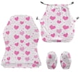 thumbnail image 4 of Whosucclay Pink Love Heart Print Gaming Chair Slipcovers, Stretchable Office Chair Cover 4 Pcs Computer Desk Chairs Covers with Armrest Covers, Rotating Armchair Protector Cover, 4 of 8