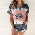 thumbnail image 1 of Lenago Crop Tops d'Été Grande Taille pour Femmes Mode Jour de l'Indépendance Femmes Décontracté Col Rond Manches Courtes Imprimé Hauts Blouse Tenues du 4 Juillet pour Femmes, 1 of 5