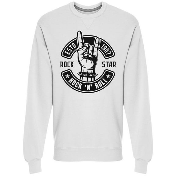 Metal Horns Rock Graphic Sweatshirt Men -Image by Shutterstock, Male Medium