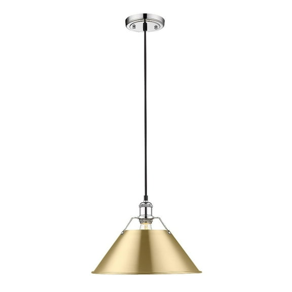 Orwell 1-Light Pendant in Chrome with Brushed Champagne Bronze