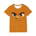 thumbnail image 2 of Blusas y camisas de manga corta con cuello redondo para niños y niñas, color liso, con estampado de expresión linda, manga corta, holgadas y cómodas, blusa para niña, 2 of 6