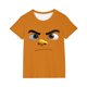 thumbnail image 1 of Tops de Manga Corta Linda con Impresión de Expresión Linda de Color Sólido para Niños Niños Niñas, Camiseta Cómoda Suelta para la Temporada Escolar, 1 of 6