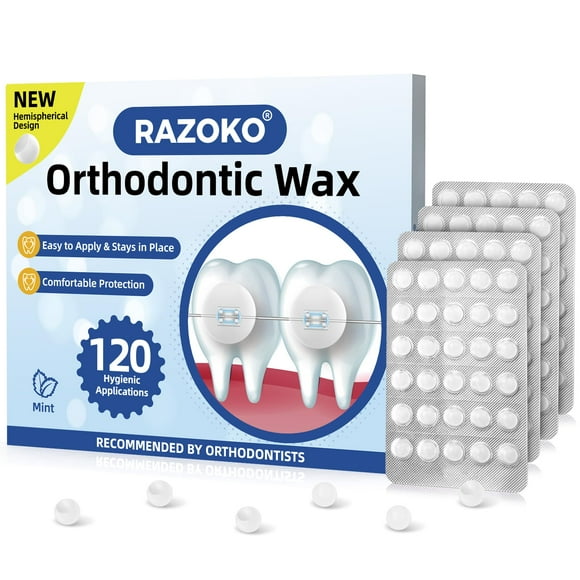 RAZOKO Orthodontic Wax for Braces Wax Dots Individual Hygienic Packaging Dental Wax