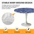 thumbnail image 6 of Flower Floral Bouquet Elastic Fitted Round Table Cover Leaves Waterproof Outdoor Tablecloth for Holiday Party, Picnic, Patio & Dining Fits Tables Up to 36"-44", 6 of 8