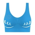 thumbnail image 2 of Plus Size Womens Bras Seamless No Underwire Push-up Breathable Full Coverage Bras Women's Tank Sports Underwear Blue 3XL, 2 of 7