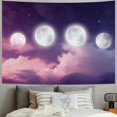 thumbnail image 2 of Shiartex  Purple Cloud Tapestry Wall Hanging, Moon Phase and Star in Purple and Pink Sky Tapestry Night Nature Landscape Tapestry for Girl Bedroom Living Room Dorm Wall Decor 60x50inch, 2 of 6