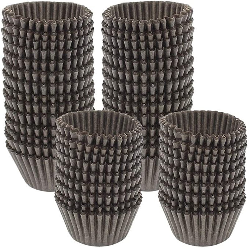 Gifbera Swedish Paper Muffin Cups 300 Pieces Brown Colour Mini Cupcake Baking Cases Brown 