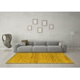 thumbnail image 3 of Ahgly Company Indoor Round Abstract Yellow Modern Area Rugs, 7' Round, 3 of 4