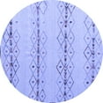 thumbnail image 1 of Ahgly Company Indoor Round Solid Blue Modern Area Rugs, 3' Round, 1 of 4