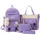 thumbnail image 4 of Bolsa Mochila de lona a la moda para mujer, estuche para lápices (púrpura) Likrtyny Para Estrenar, 4 of 8