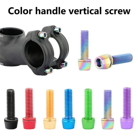 

xinRui 6Pcs/Set Stem Screw Titanium Plating Tight Thread Anti-fade Wear-resistant Steel High Hardness Stem Fixing Bolt for Cycling