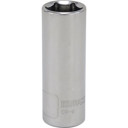 Klutch Deep Socket, Metric, 17mm, 1/2in.-Drive, 6-Pt.
