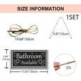 thumbnail image 5 of Bathroom Available In Use Hanging Wooden Sign Wood Bathroom Art Wall Decoration with Jute Twine Black Rustic Wooden Signs for Farmhouse Home Barthroom Decoration 11.8×5.9", 5 of 7