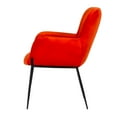 thumbnail image 3 of Benjara Curved Design Fabric Dining Chair with Sleek Tapered Legs, Orange, 3 of 6