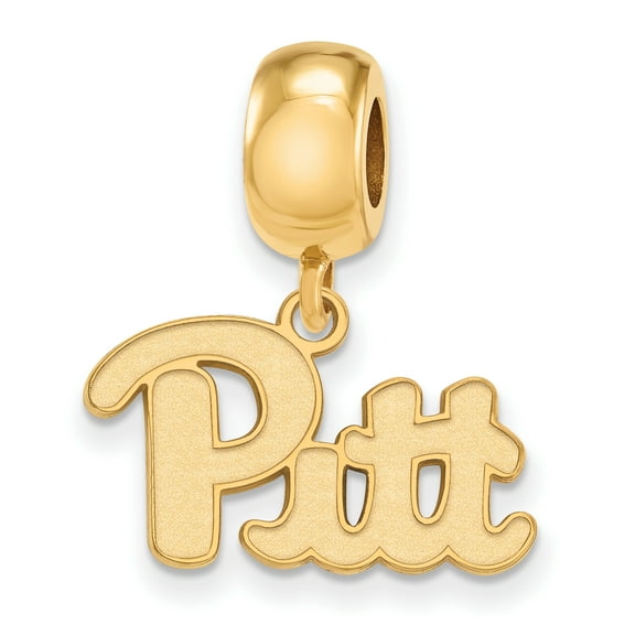 14k Yellow Gold Plated Sterling Silver Univ. of Pittsburgh Sm 'Pitt' Dangle Charm