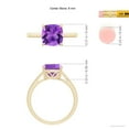 thumbnail image 4 of ANGARA Natural Classic Solitaire Cushion 2.2 ct Amethyst Cocktail Ring in 14K Yellow Gold for Women (Size-8mm) | February Birthstone, Anniversary, Jewelry Gift for Women | Natural Amethyst Ring, 4 of 9