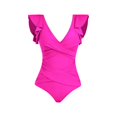 thumbnail image 4 of Baqcunre Womens One Piece Swimsuits, Women's Swimsuit Ruffle Slimming Tummy Bathing Suit High Waist Swimwear, Women's Swimwear 1PC Hot Pink M, 4 of 4