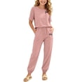 thumbnail image 6 of WRKEKC Girls Athletic Sets Printed Round Neck Short Sleeve T Shirt and Pocket Long Pants Set for 5-14 Years, 6 of 7