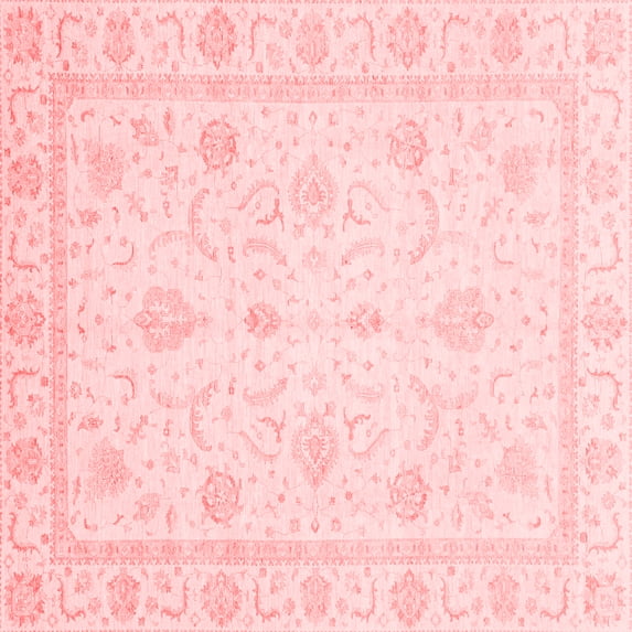 Ahgly Company Machine Washable Indoor Square Oriental Red Traditional Area Rugs, 8' Square