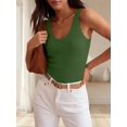 thumbnail image 3 of Women V‑Neck Ruffle Sleeveless Ribbed‑Knit Tank Top, Lightweight Casual Going‑Out Summer Blouse, 3 of 14