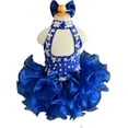 thumbnail image 4 of Jenniferwu G284-6 Infant Toddler Baby Newborn Little Girl's Pageant Party Birthday Dress Blue Size 9-12M, 4 of 5