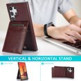 thumbnail image 3 of Dteck Compatible with Samsung Galaxy S24 Ultra Case Wallet with Credit Card Holder, Premium Leather Magnetic Clasp Kickstand Heavy Duty Protective Cover for Galaxy S24 Ultra,Brown, 3 of 7