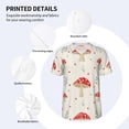 thumbnail image 3 of Zufioo Flat Mushrooms Print Men's Baseball Short Sleeve, Moisture Wicking Button-Down Hip Hop Tee-X-Large, 3 of 7