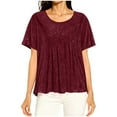 thumbnail image 2 of Blczomt Summer Womens Tops Loose Fit Red Y2K Blouses Trendy 2026 Crew Neck,M, 2 of 8
